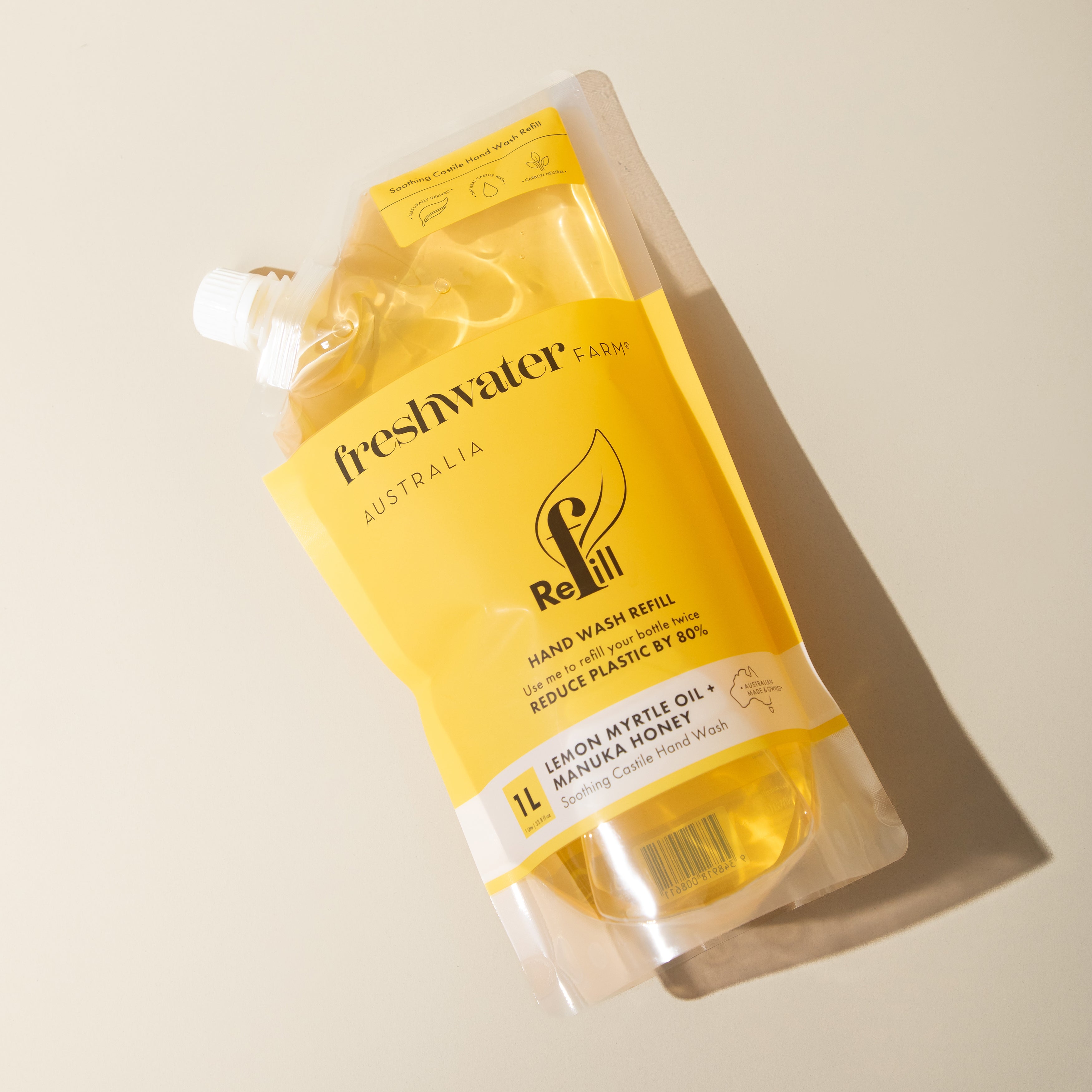 HAND WASH REFILL | Soothing Lemon Myrtle Oil + Manuka Honey Pouch Refill 1L
