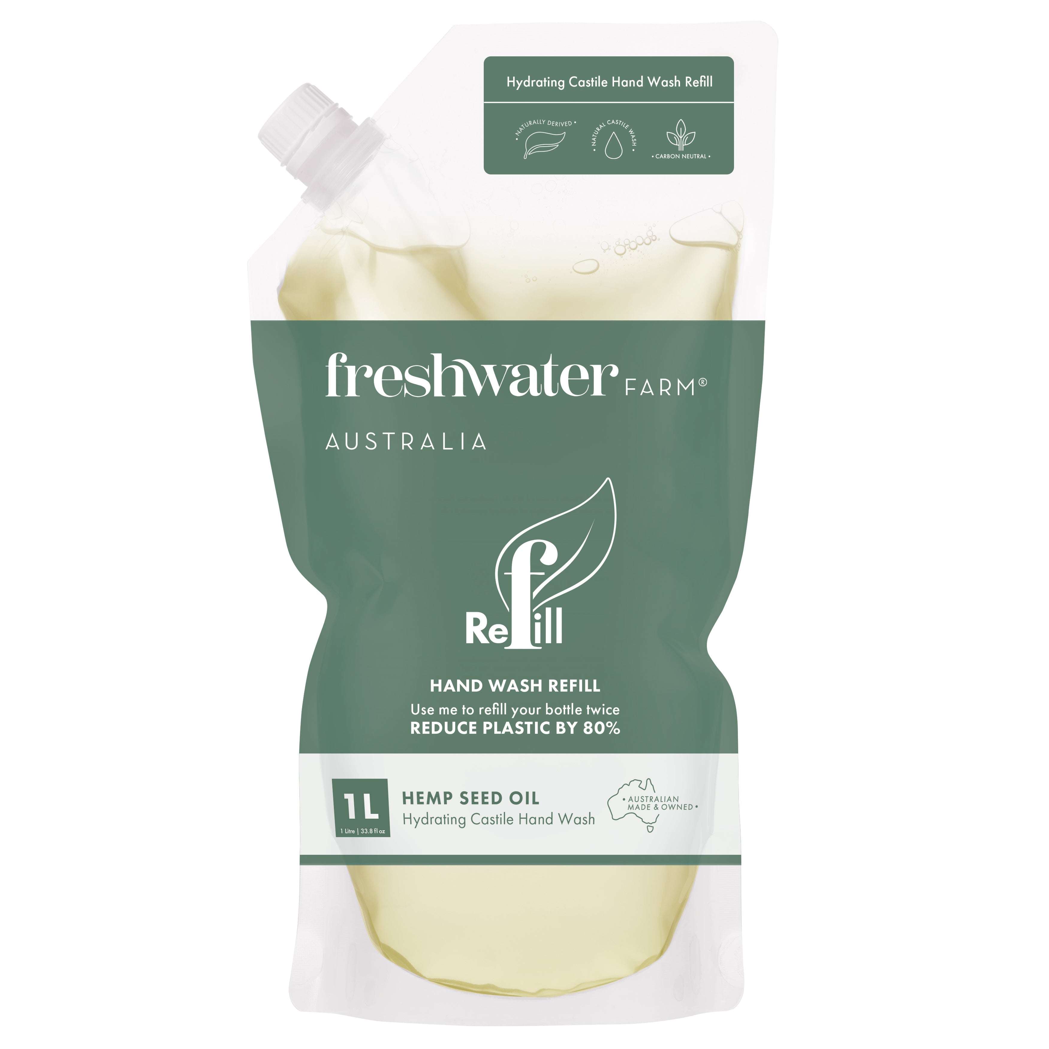 HAND WASH REFILL | Hydrating Hemp Seed Oil Pouch Refill 1L