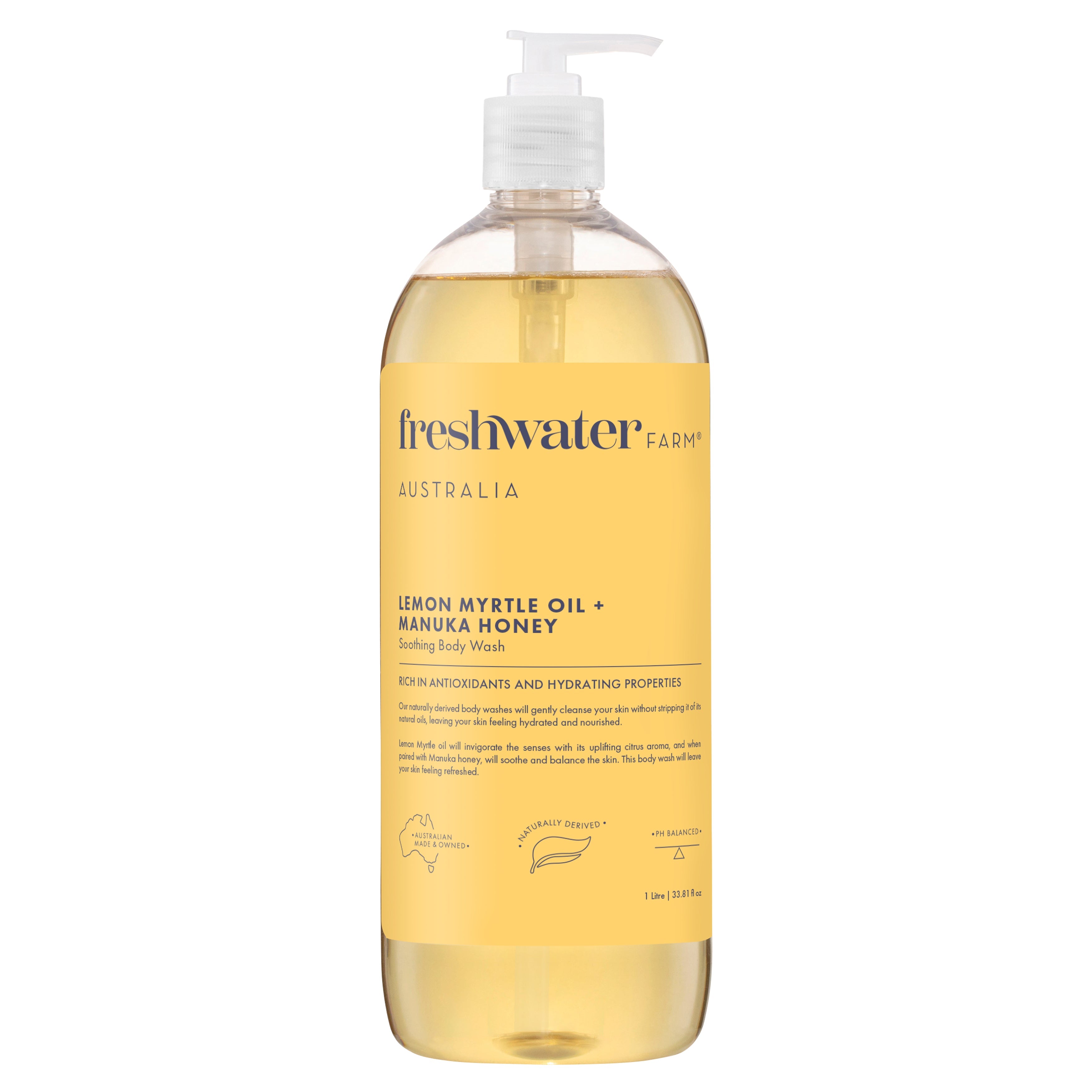 BODY WASH | Soothing Lemon Myrtle Oil + Manuka Honey 1 Litre