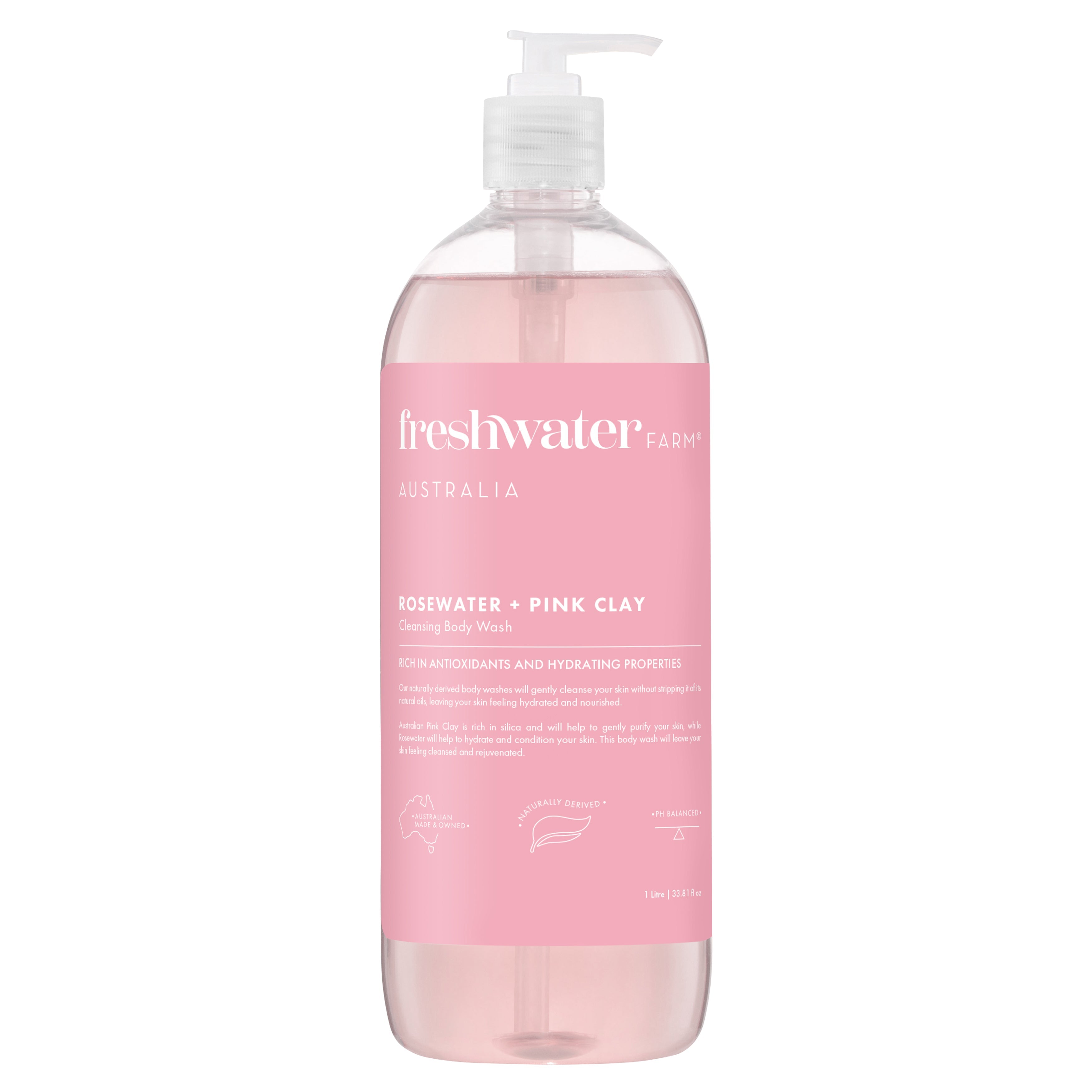 BODY WASH | Cleansing Rosewater + Pink Clay 1 Litre