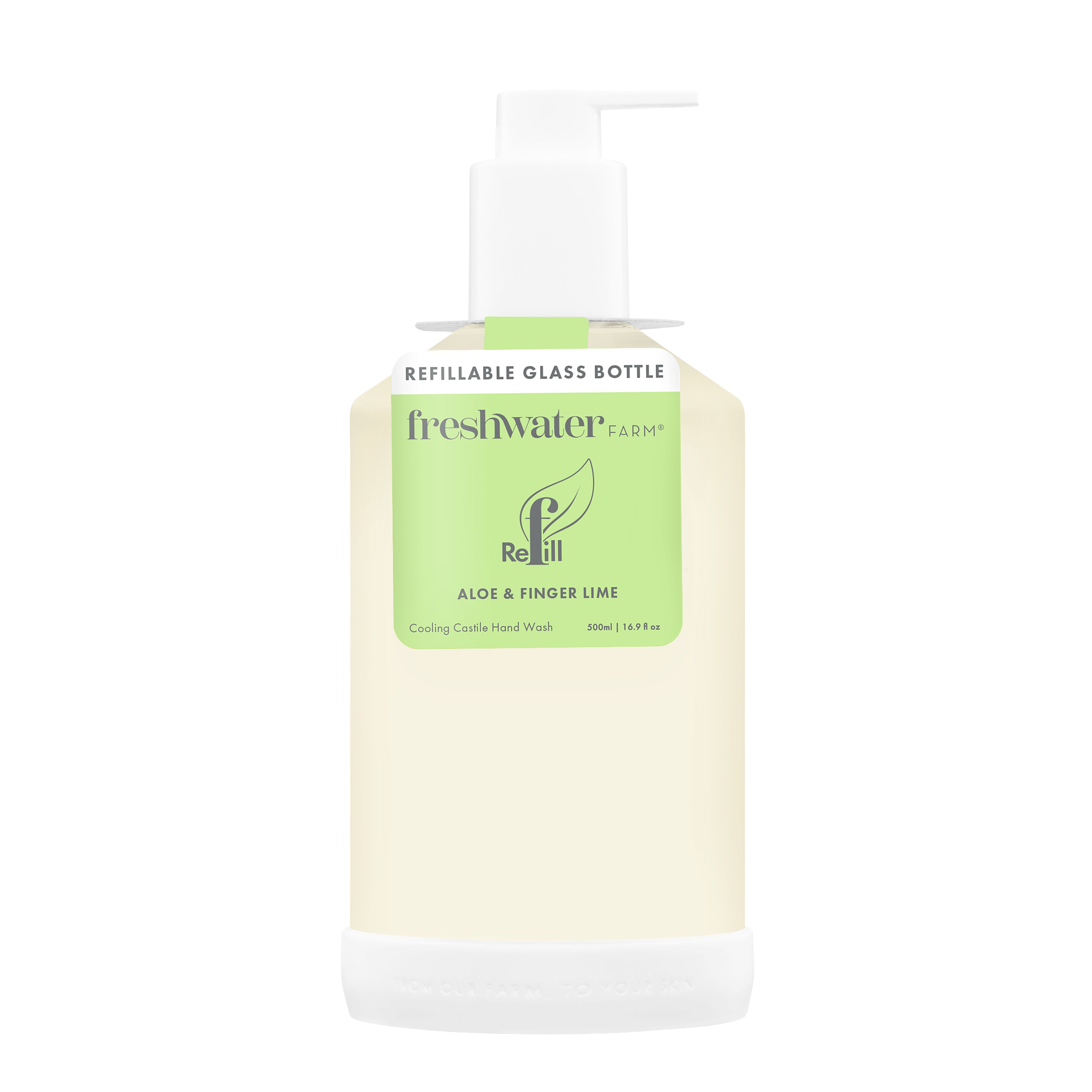 NEW REFILLABLE GLASS BOTTLE | Aloe + Finger Lime Hand Wash 500ml