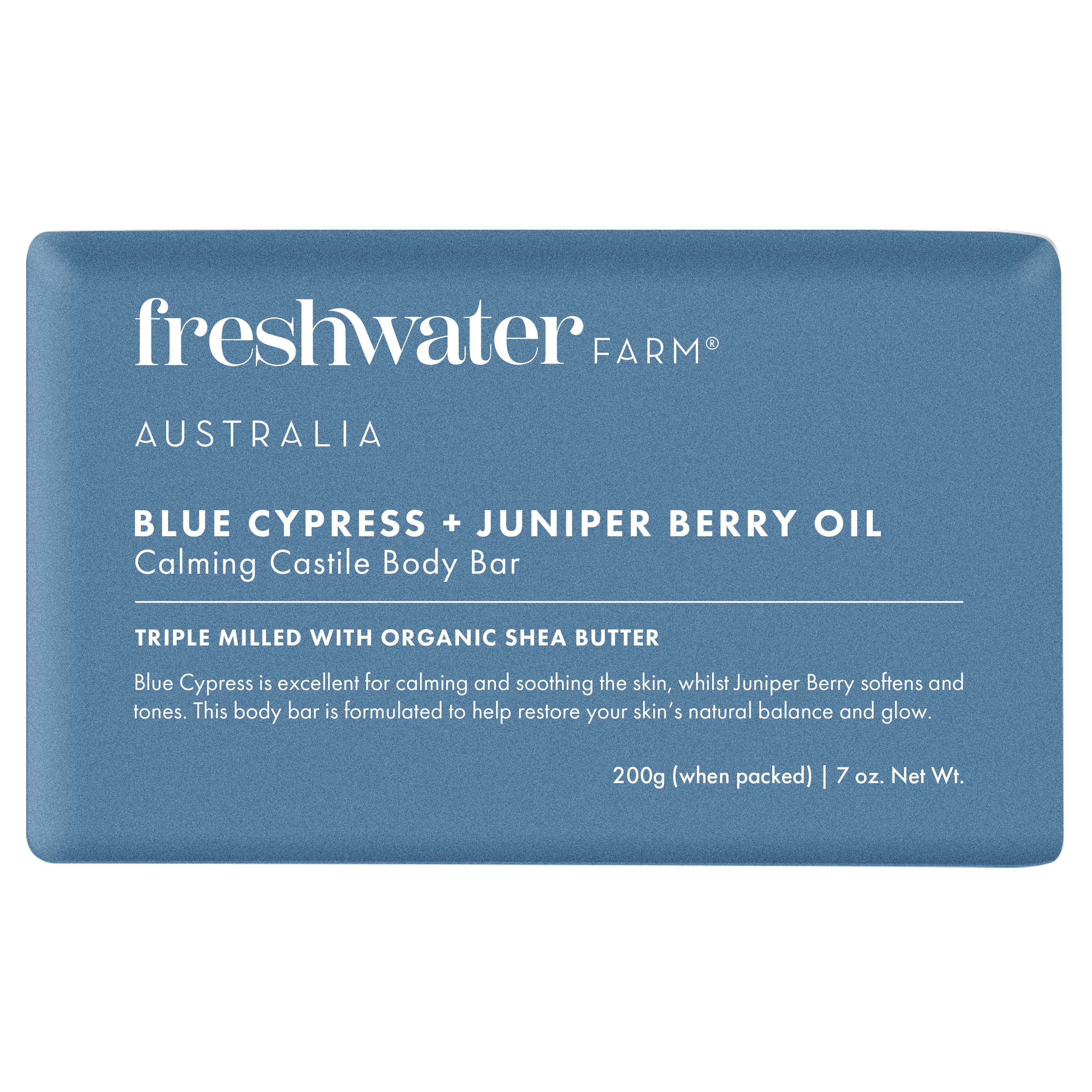 BODY BAR | Calming Blue Cypress + Juniper Berry Oil 200g