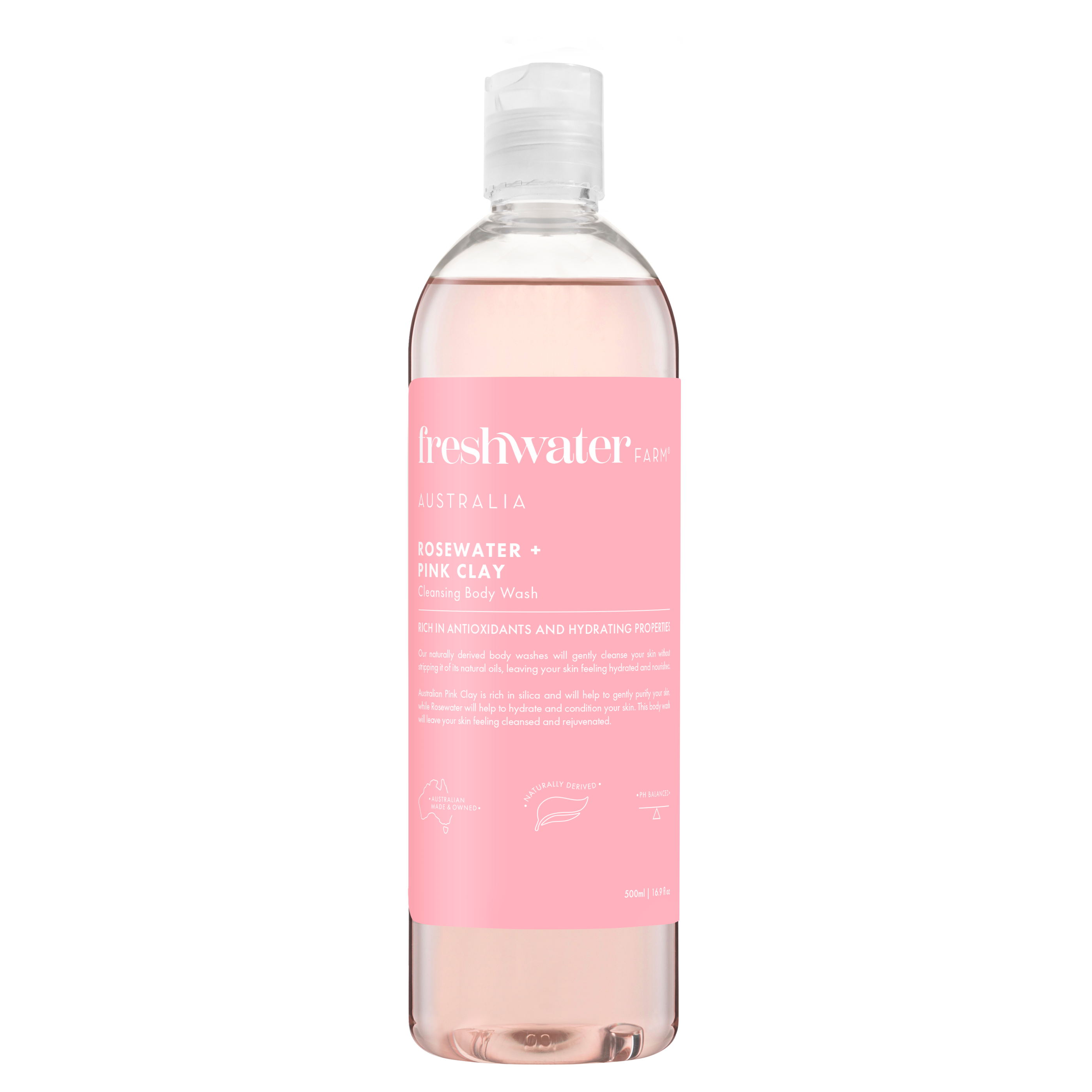 BODY WASH | Cleansing Rosewater + Pink Clay 500ml