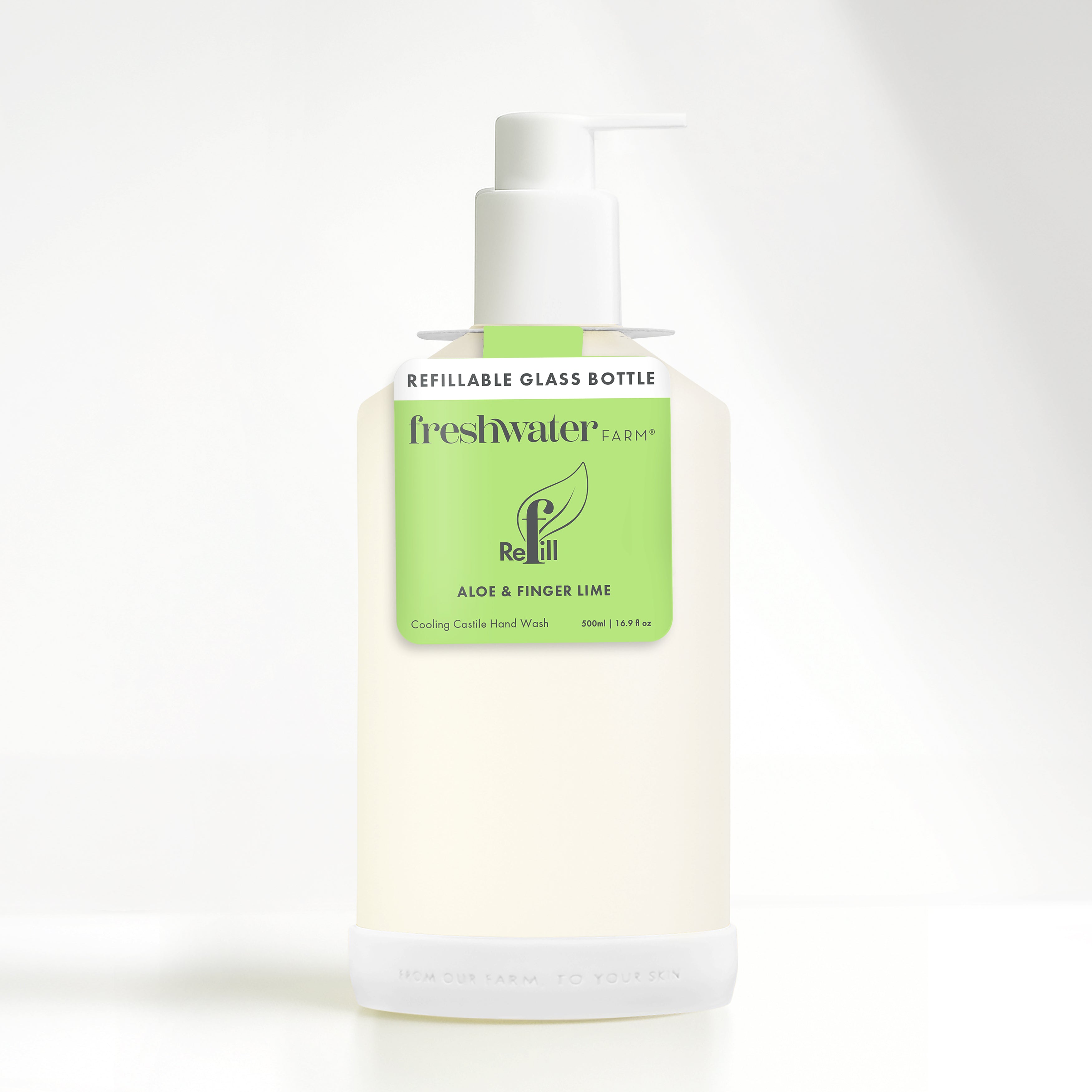 NEW REFILLABLE GLASS BOTTLE | Aloe + Finger Lime Hand Wash 500ml