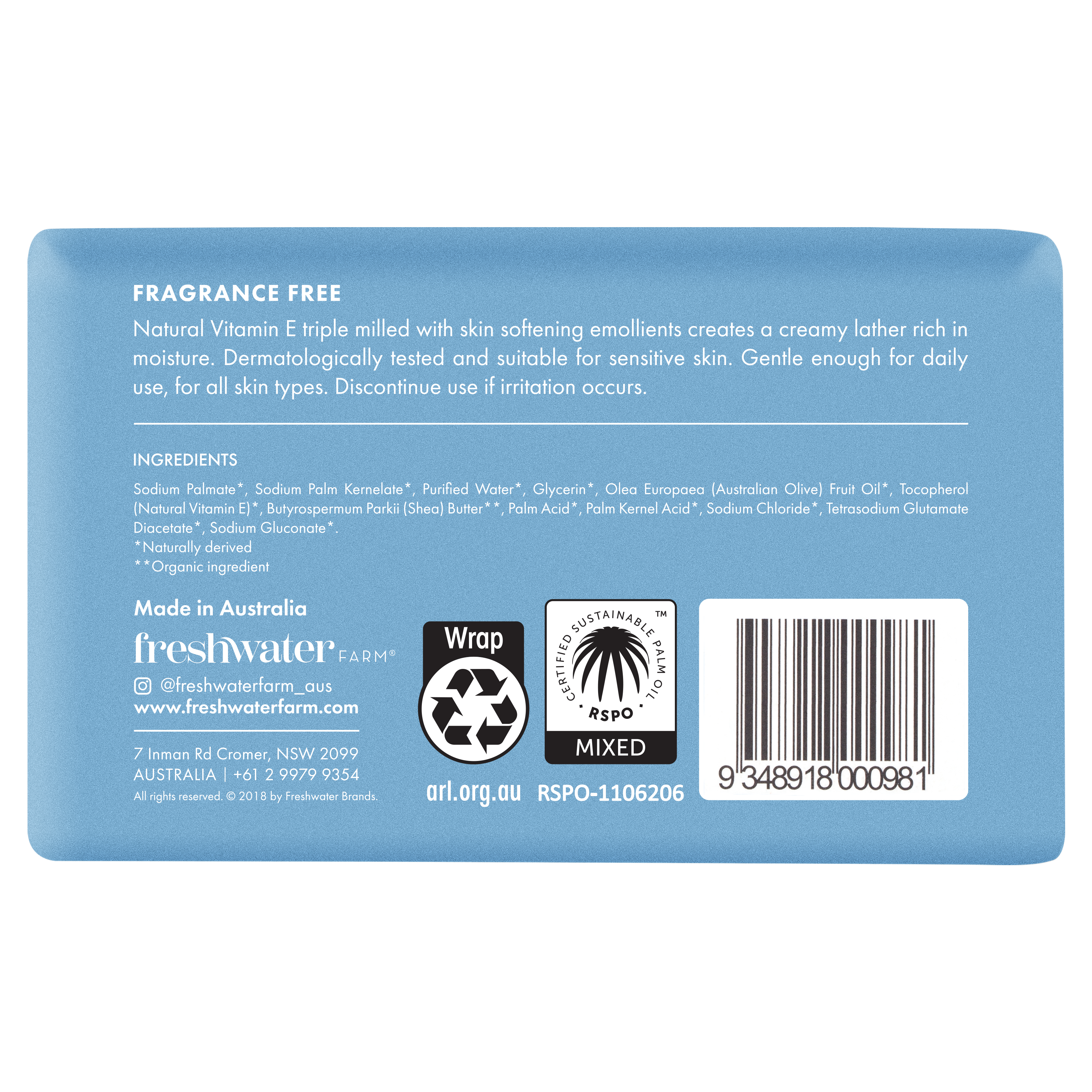 BODY BAR | Moisturising Natural Vitamin E 200g