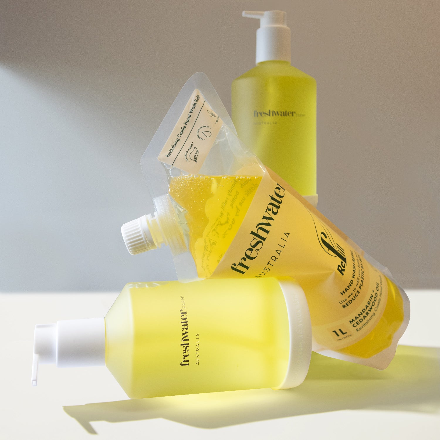 HAND WASH REFILL | Revitalising Mandarin + Cedarwood Oil Pouch Refill 1L