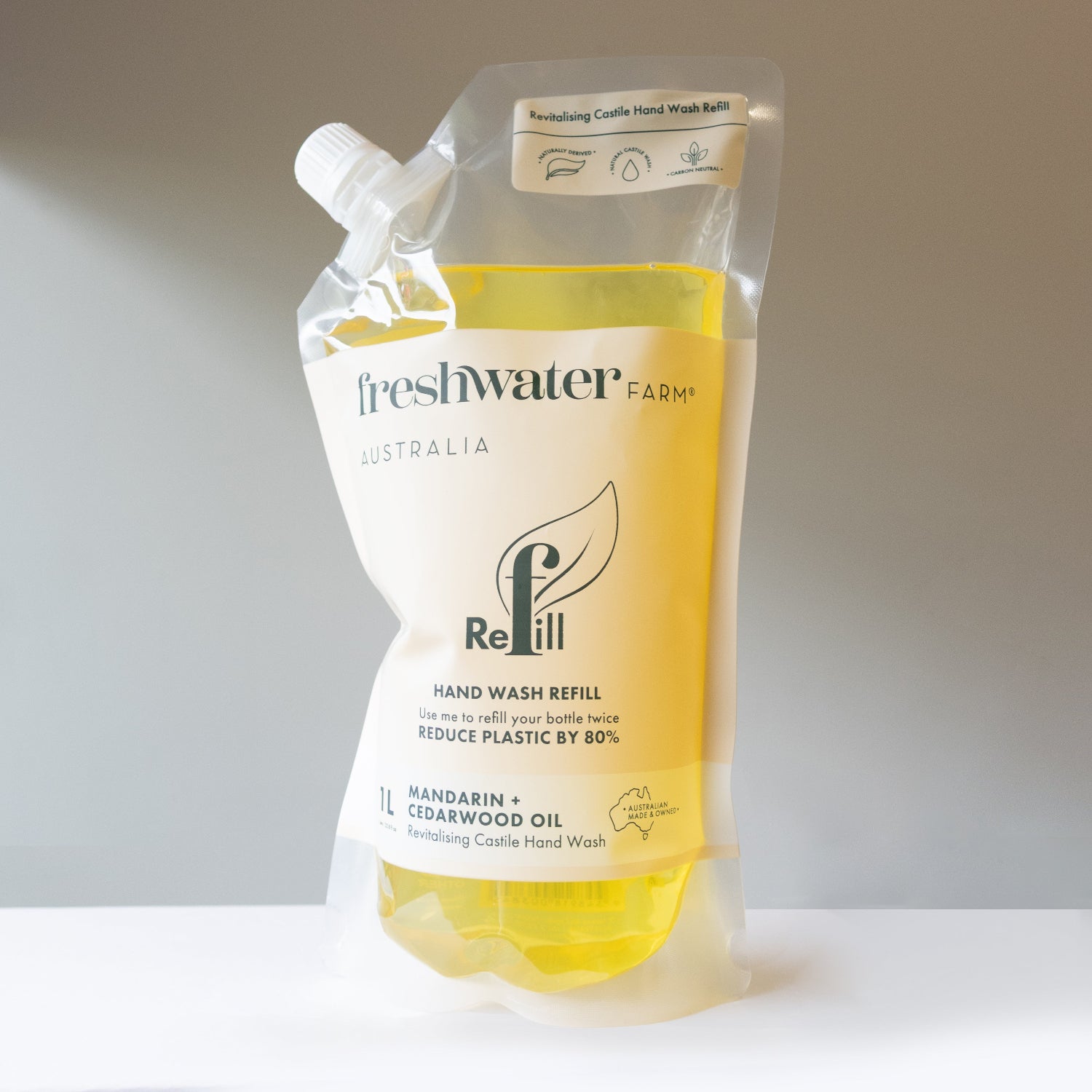 HAND WASH REFILL | Revitalising Mandarin + Cedarwood Oil Pouch Refill 1L