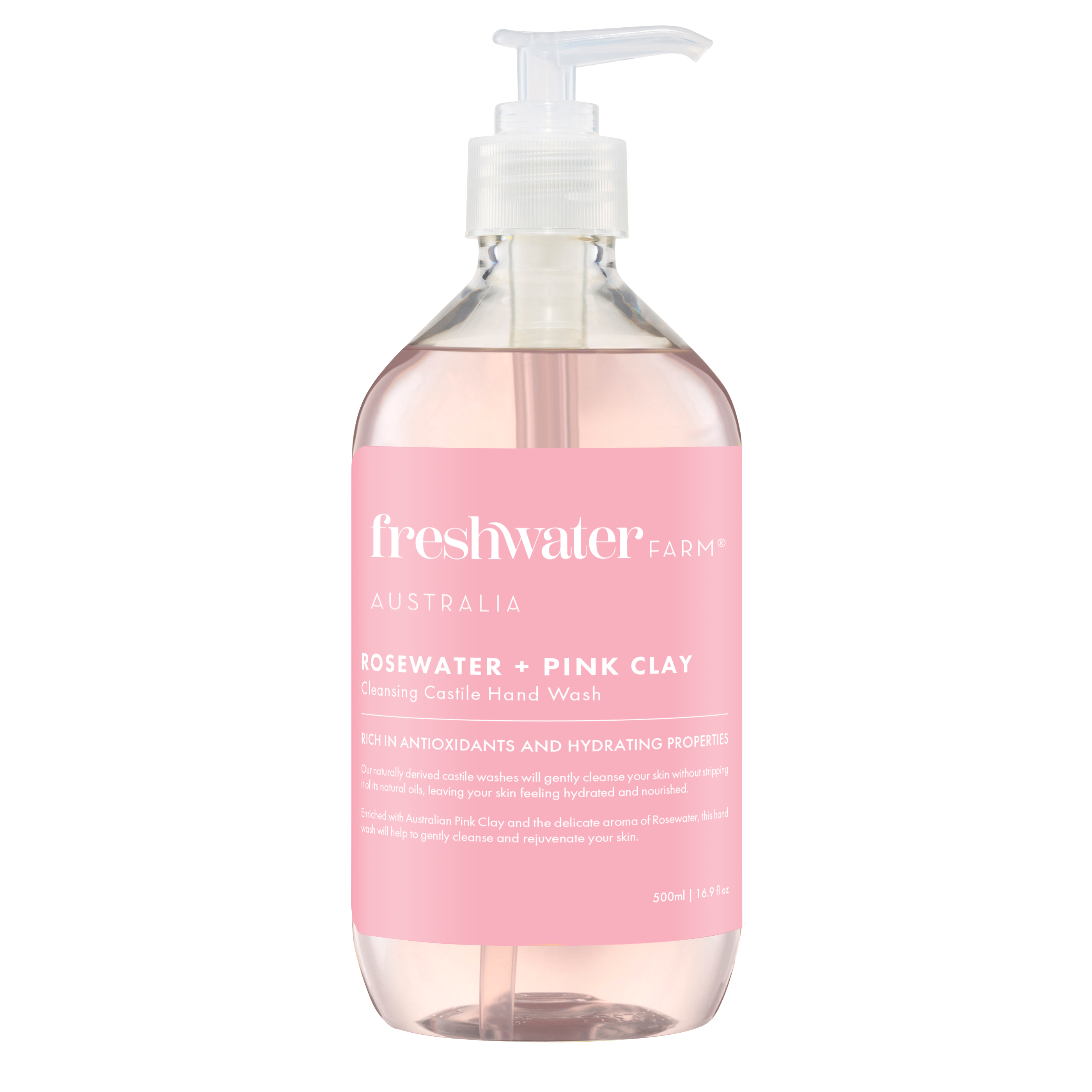 HAND WASH | Cleansing Rosewater + Pink Clay 500ml