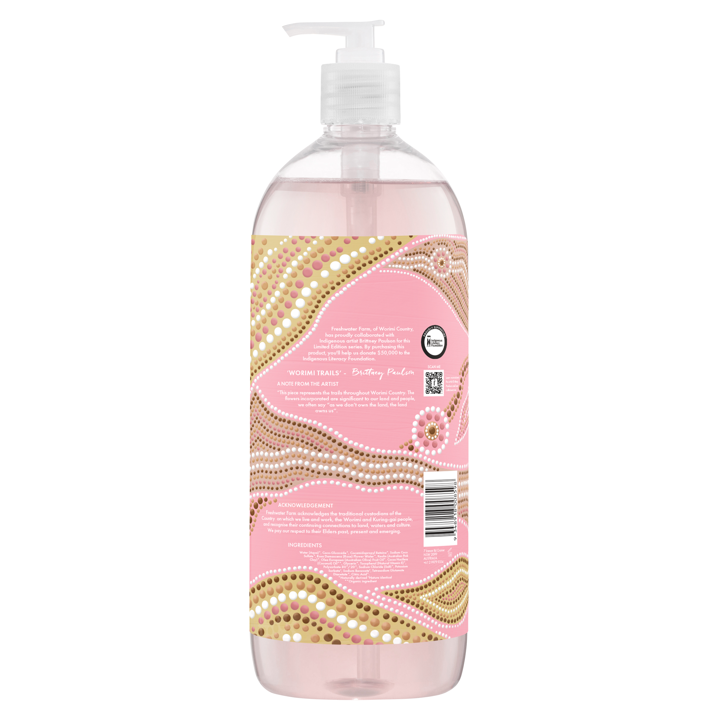 LIMITED EDITION BODY WASH | Cleansing Rosewater + Pink Clay  1 Litre