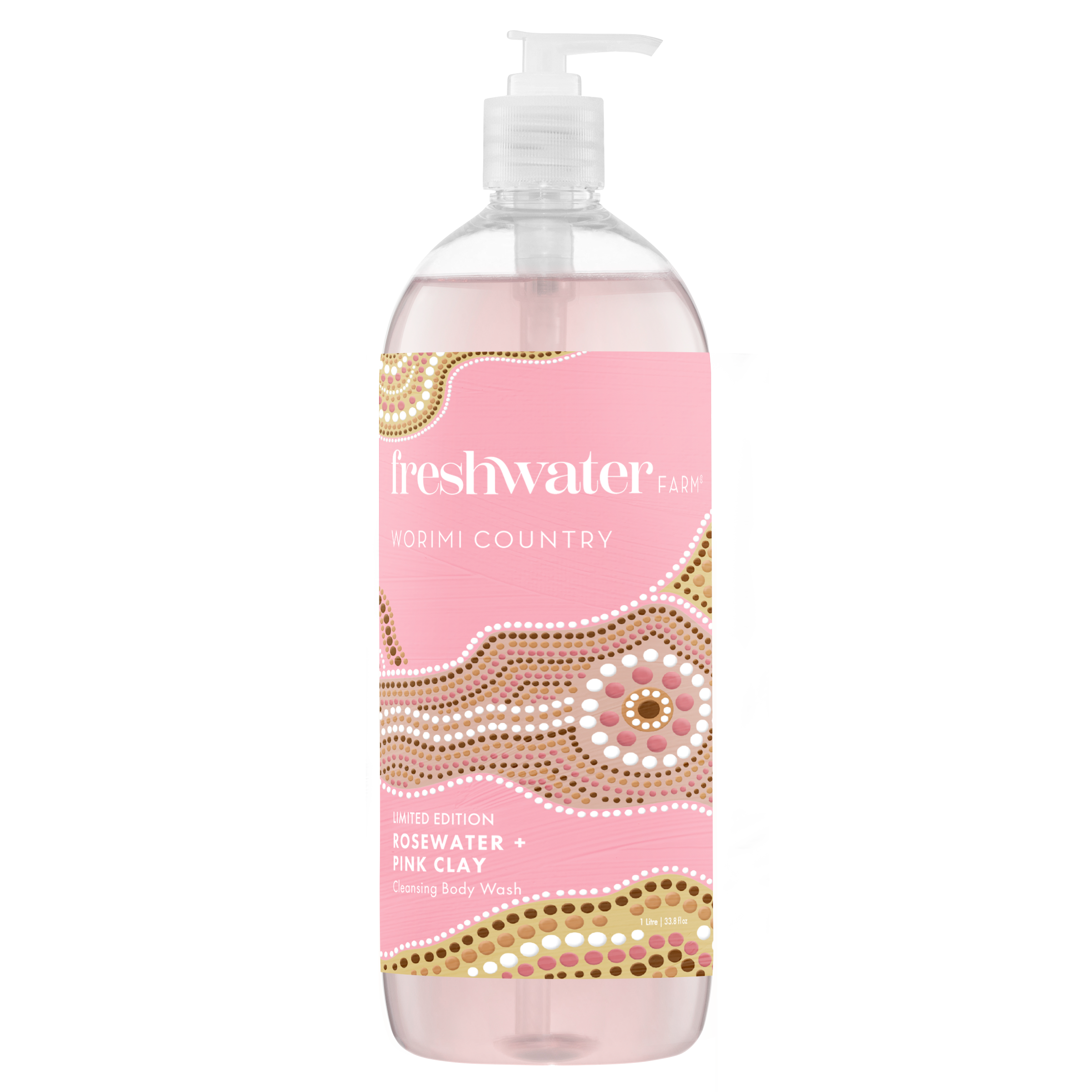 LIMITED EDITION BODY WASH | Cleansing Rosewater + Pink Clay  1 Litre
