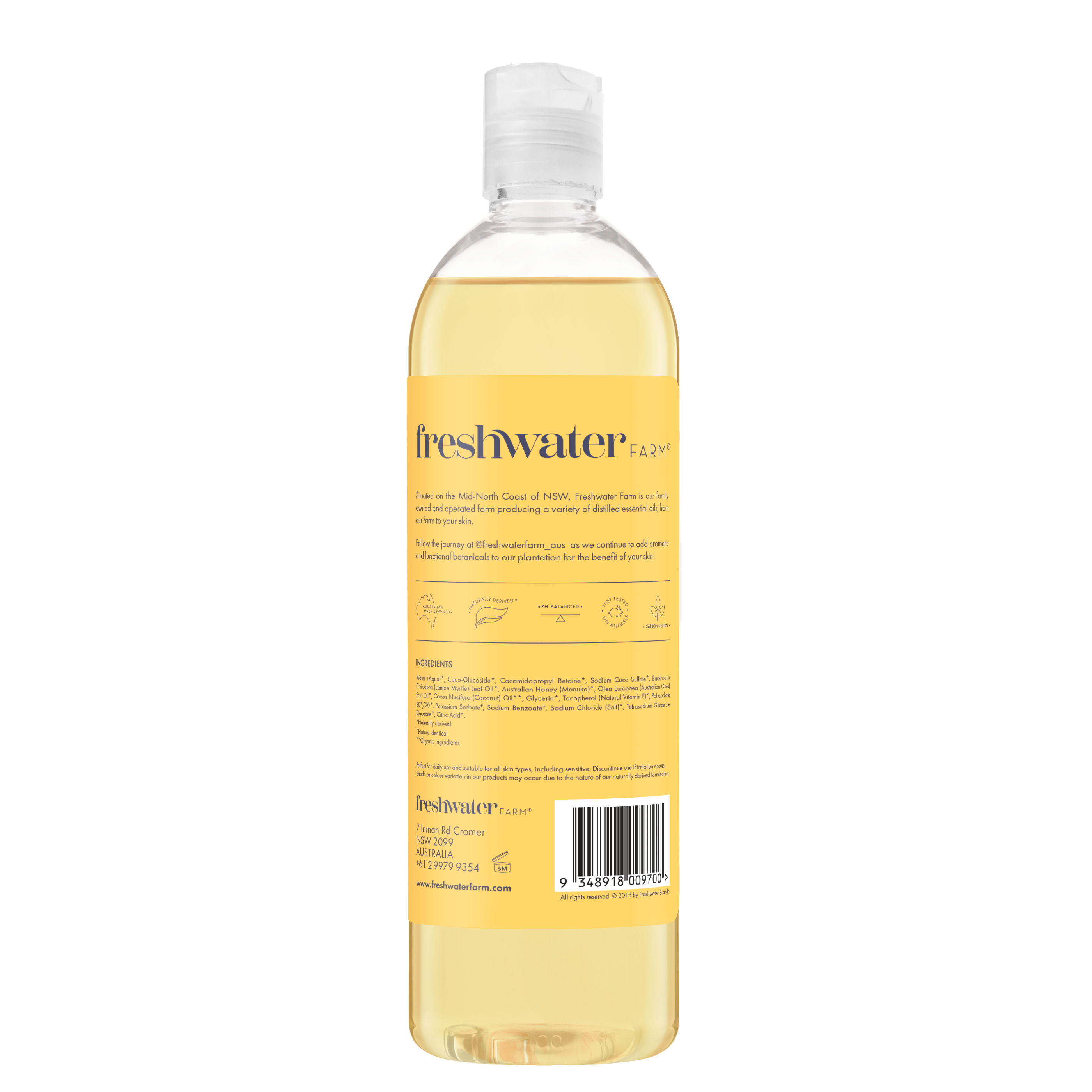 BODY WASH | Soothing Lemon Myrtle Oil + Manuka Honey 500ml
