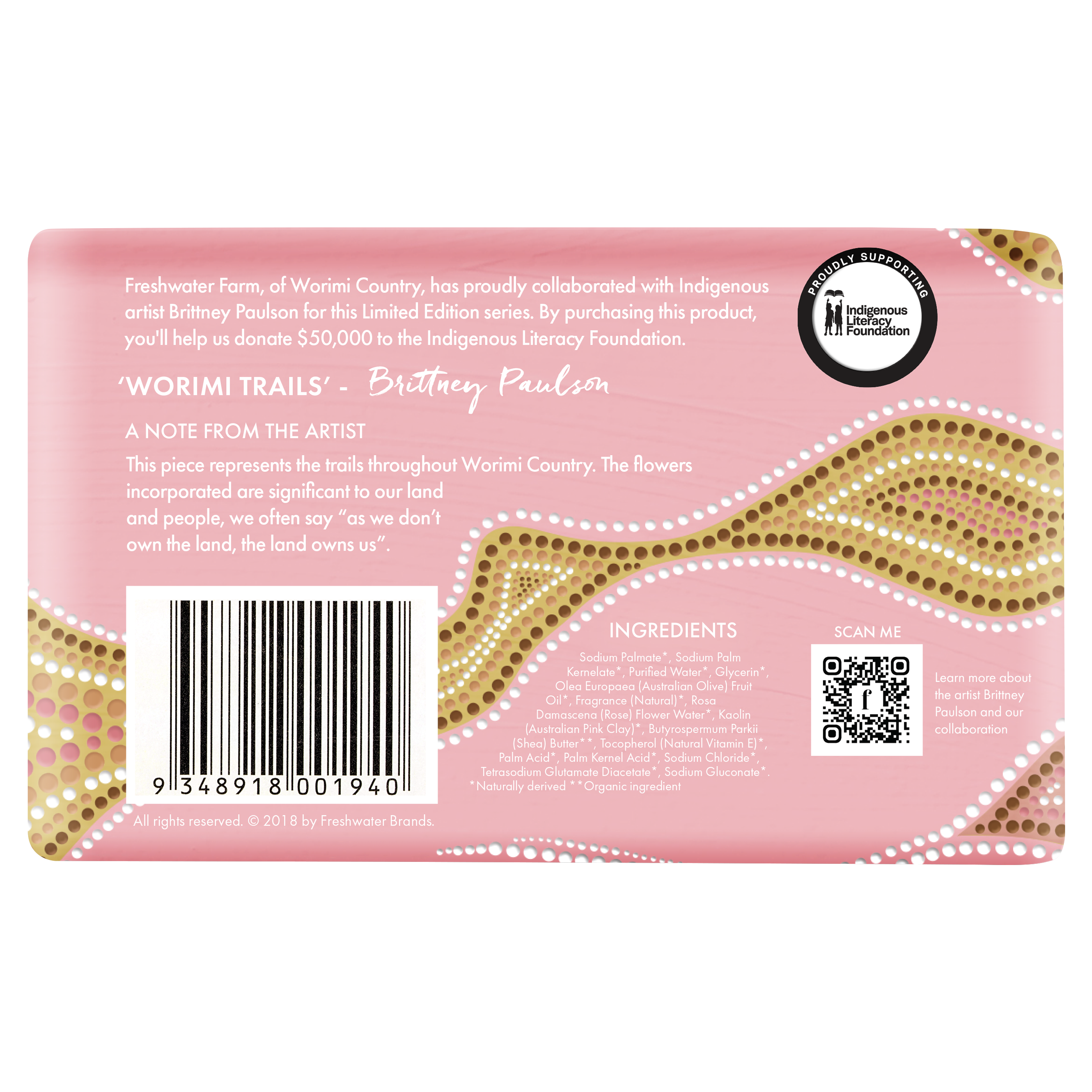 LIMITED EDITION BODY BAR | Cleansing Rosewater + Pink Clay 200g