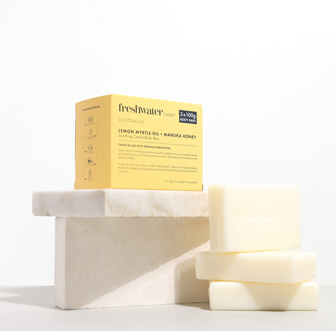 BODY BAR TRIO | Soothing Lemon Myrtle Oil + Manuka Honey 100g x 3