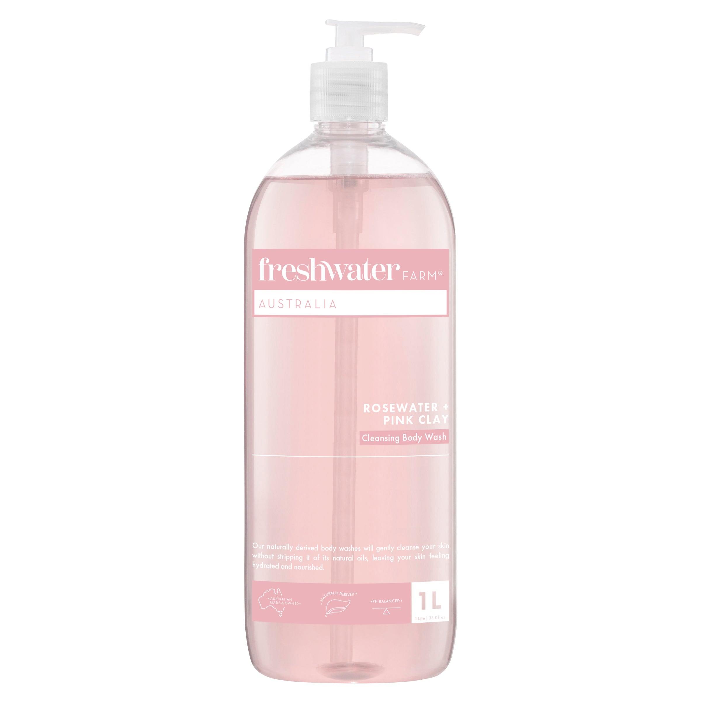 BODY WASH | Cleansing Rosewater + Pink Clay  1 Litre