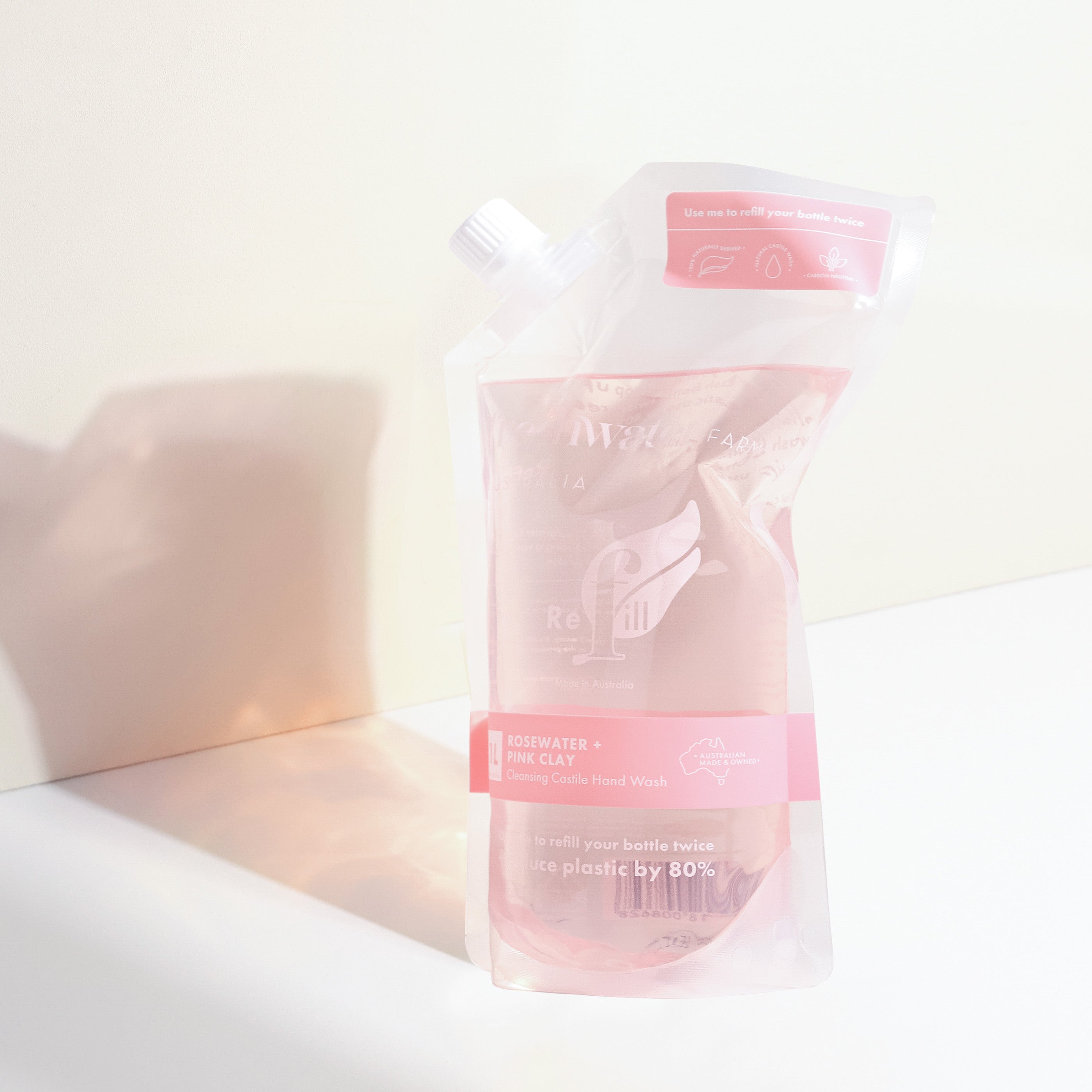 HAND WASH REFILL | Cleansing Rosewater + Pink Clay Pouch Refill 1L